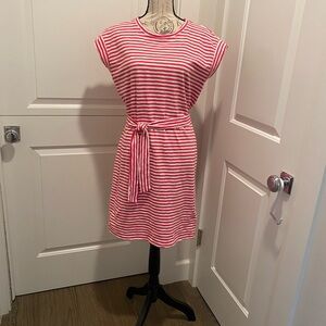 J. Crew Striped Mini Dress in Pink and White